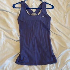 Purple under armor workout tank with built in bra